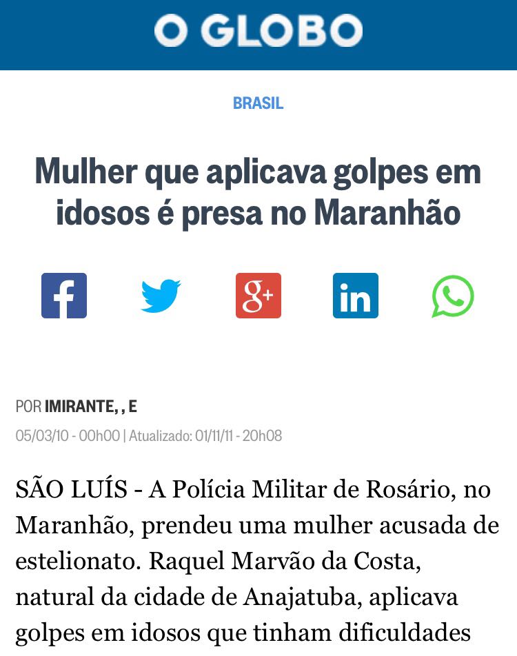 Por conta do caso que virou até notícia nacional, com destaques em jornais como O Globo