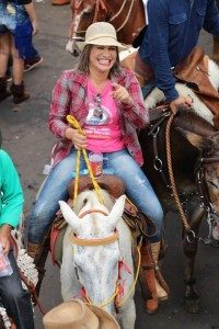 Rosângela Curado logo após o encerramento da cavalgada